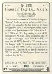 Back NON Ad Version | Ken Griffey Jr. Baseball Cards 2006 Topps Turkey Red
