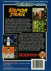 Back Of Box | Vapor Trail: Hyper Offence Formation Sega Genesis