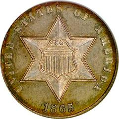 1865 [PROOF] Coins Three Cent Silver Prices