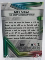 Back Of Card | Nick Solak Baseball Cards 2021 Topps Chrome Future Stars