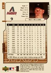Rear | Matt Williams Baseball Cards 2000 Upper Deck MVP