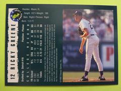 Reverse | Ricky Greene Baseball Cards 1992 Classic Draft Picks