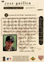 Rear | Jose Guillen Baseball Cards 1998 Upper Deck
