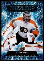 Carter Hart [Blue] Hockey Cards 2022 Upper Deck Dazzlers Prices