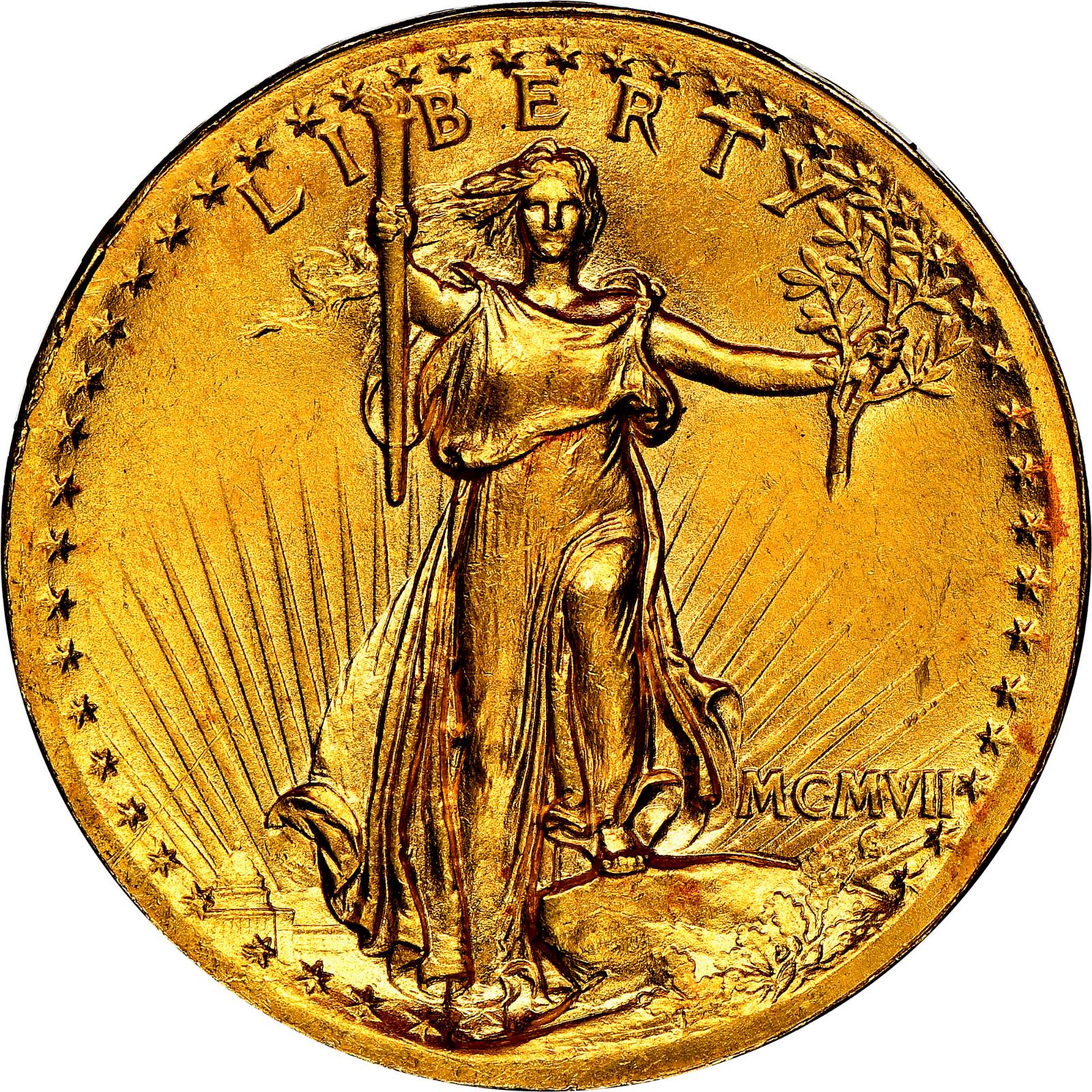 1907 [LETTERED EDGE PROOF] Coins Saint-Gaudens Gold Double Eagle