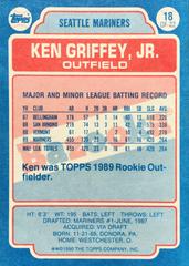 Card Back | Ken Griffey Jr. [Shining Star] Baseball Cards 1990 Bazooka