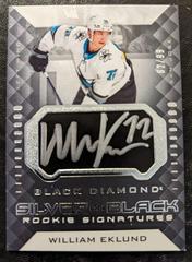 William Eklund Hockey Cards 2021 Upper Deck Black Diamond Silver on Black Rookie Signatures Prices