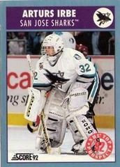 Arturs Irbe Hockey Cards 1992 Score Canadian Prices
