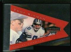 Troy Aikman [Red] Football Cards 1998 Playoff Contenders Pennants Prices