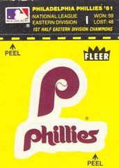 Philadelphia Phillies #NNA Baseball Cards 1982 Fleer Team Logo Stickers Prices