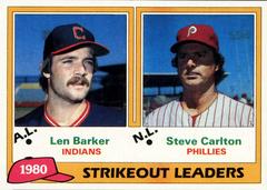 Strikeout Leaders [L. Barker, S. Carlton] #6 Baseball Cards 1981 Topps Prices