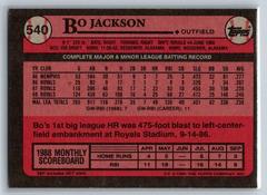 Back | Bo Jackson Baseball Cards 1989 Topps