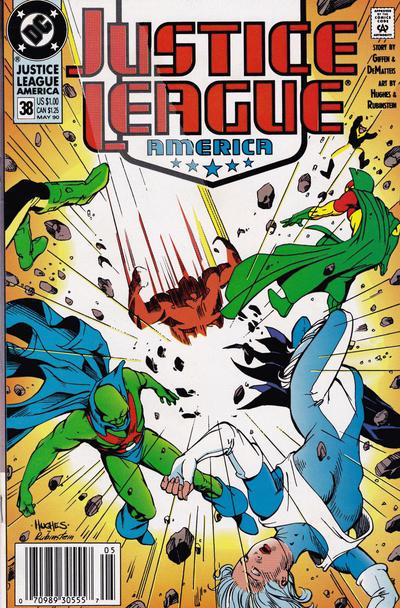 Justice League America [Newsstand] #38 (1990) Comic Books Justice League of America