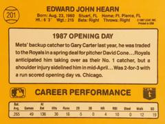 Rear | Ed Hearn Baseball Cards 1987 Donruss Opening Day