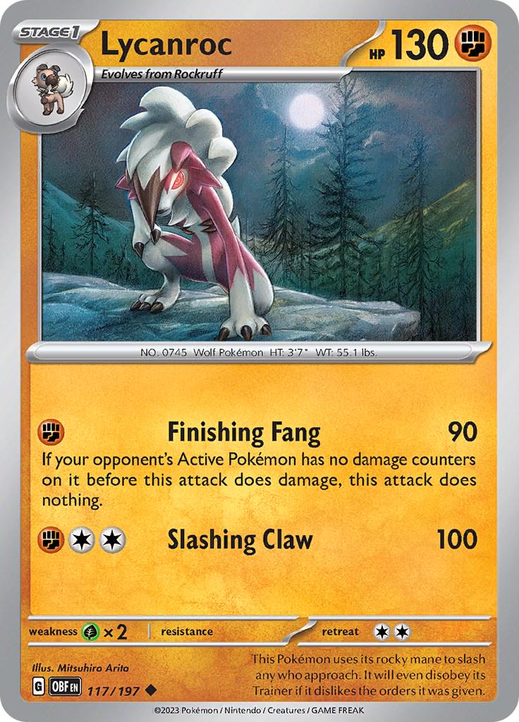 Lycanroc #117 Pokemon Obsidian Flames