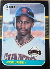 Front | Jose Uribe [Error] Baseball Cards 1987 Donruss