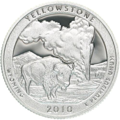 2010 S [SILVER YELLOWSTONE PROOF] Coins America the Beautiful Quarter