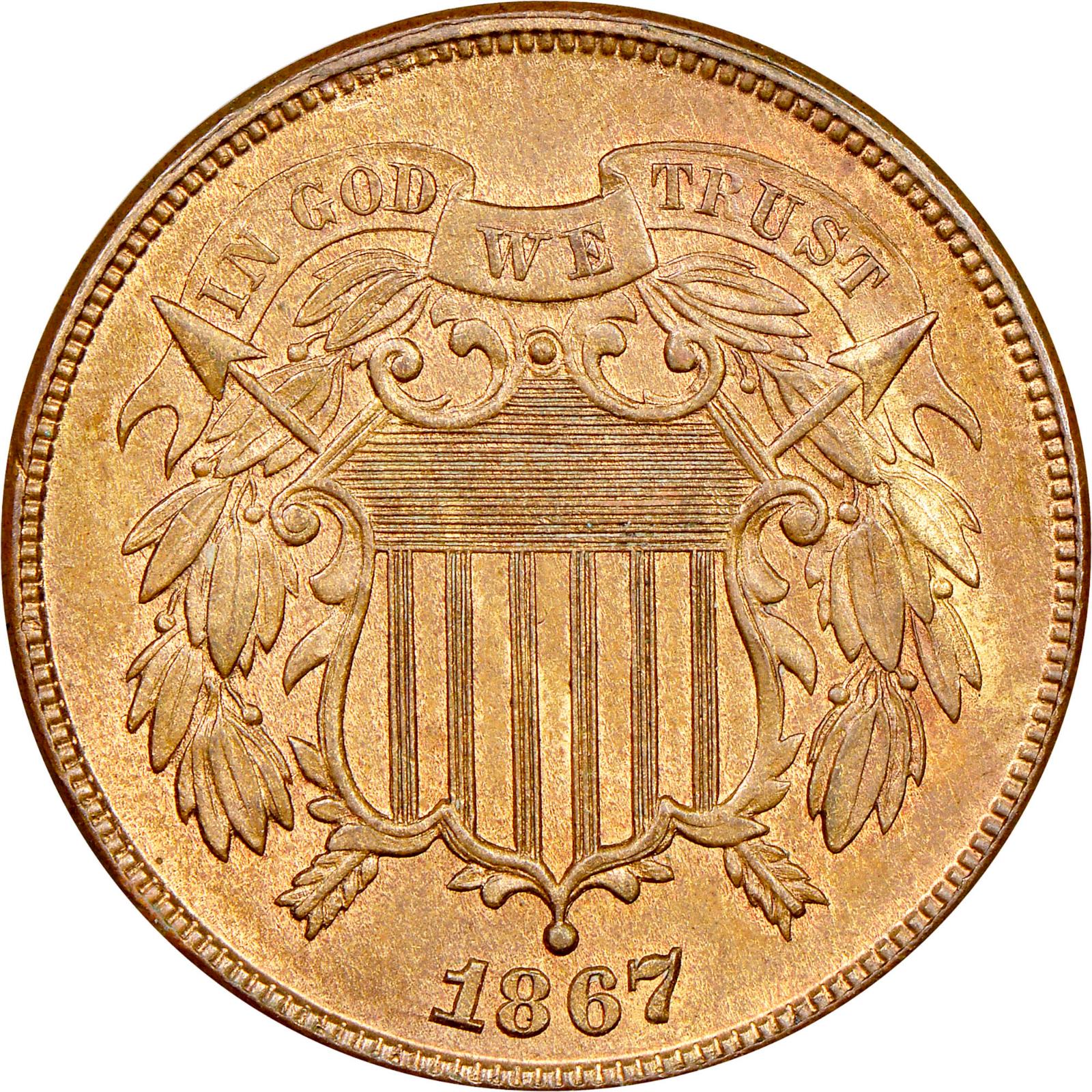 1867 [PROOF] Coins Two Cent