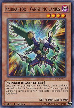 Raidraptor - Vanishing Lanius [1st Edition] SECE-EN011 YuGiOh Secrets of Eternity