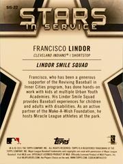 Rear | Francisco Lindor Baseball Cards 2021 Topps Stars in Service