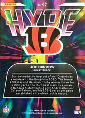 Reverse Side | Joe Burrow Football Cards 2021 Panini Prizm Hype