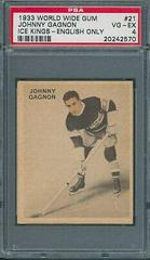 Johnny Gagnon [English Only] #21 Hockey Cards 1933 World Wide Gum Ice Kings Prices