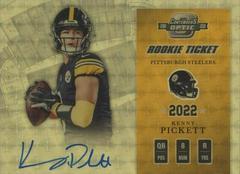 Kenny Pickett [2002 Throwback Autograph Gold Vinyl] #02TR-KP Football Cards 2022 Panini Contenders Optic Throwback Rookie Autographs Prices