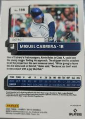 Back | Miguel Cabrera [Gold Vinyl] Baseball Cards 2022 Panini Donruss Optic