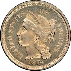 1874 [PROOF] Coins Three Cent Nickel Prices