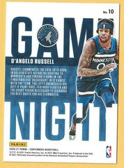 Back Of Card | D'Angelo Russell Basketball Cards 2020 Panini Contenders Game Night