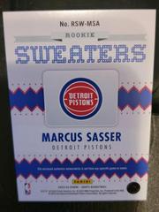 Back | Marcus Sasser Basketball Cards 2023 Panini Hoops Rookie Sweaters