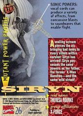 Back | Siryn Marvel 1994 Ultra X-Men