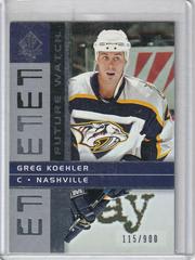 Greg Koehler Hockey Cards 2002 SP Authentic Prices