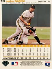 Rear | Carlos Garcia Baseball Cards 1995 Collector's Choice Se