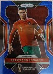 Cristiano Ronaldo [Blue Wave] Soccer Cards 2022 Panini Prizm World Cup Prices