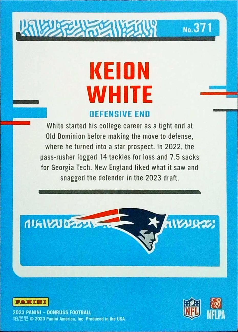 Keion White #371 Prices [Rookie] | 2023 Panini Donruss | Football Cards