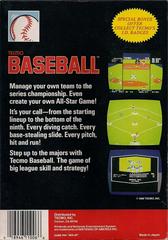  Tecmo Baseball - Back | Tecmo Baseball NES