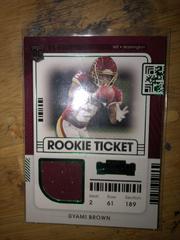 Dyami Brown #rts-DBR Football Cards 2021 Panini Contenders Rookie Ticket Swatches Prices