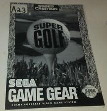 Super Golf - Manual | Super Golf Sega Game Gear