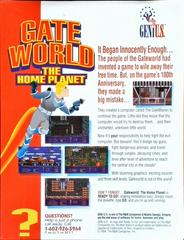Back Cover | Gateworld: The Home Planet PC Games