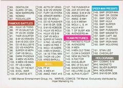 Side 2 | Checklist Marvel 1990 Universe
