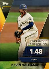 Devin Williams [Black] #SS-18 Baseball Cards 2021 Topps Significant Statistics Prices