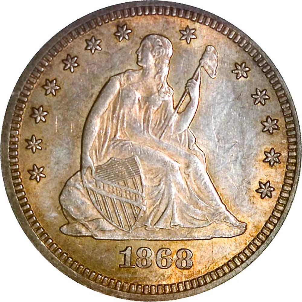 1868 Coins Seated Liberty Quarter