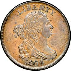 1804 [SPIKED CHIN] Coins Draped Bust Half Cent Prices