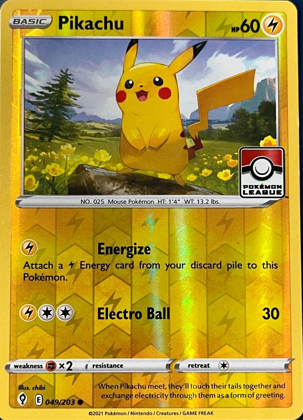 Pikachu [League Stamp] #49 Pokemon Evolving Skies