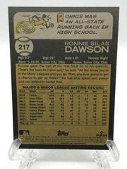 Back Of Card | Ronnie Dawson Baseball Cards 2022 Topps Heritage