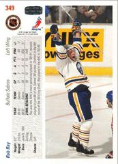 Back | Rob Ray Hockey Cards 1991 Upper Deck