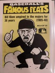 Brewers/Bill Klem #8 Baseball Cards 1986 Fleer Baseball's Famous Feats Prices