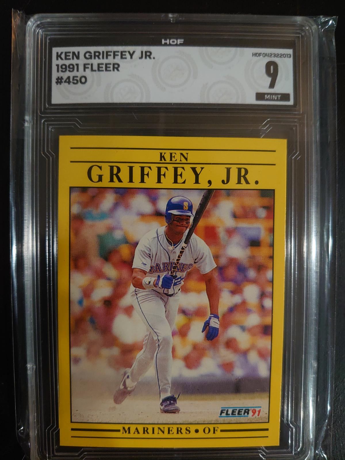 Ken Griffey Jr Bat Around 300 Graded 9 1991 Fleer 5932