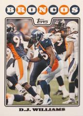 D.J. Williams #226 Football Cards 2008 Topps Prices